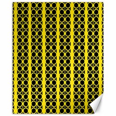 Circles Lines Black Yellow Canvas 11  X 14  by BrightVibesDesign