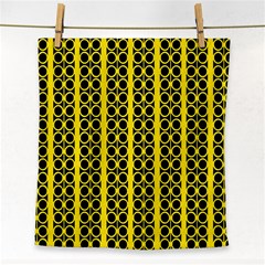 Circles Lines Black Yellow Face Towel by BrightVibesDesign