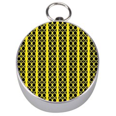 Circles Lines Black Yellow Silver Compasses by BrightVibesDesign