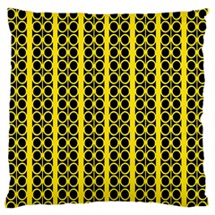 Circles Lines Black Yellow Standard Flano Cushion Case (two Sides) by BrightVibesDesign