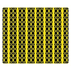 Circles Lines Black Yellow Double Sided Flano Blanket (small)  by BrightVibesDesign