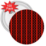 Circles Lines Black Orange 3  Buttons (100 pack)  Front