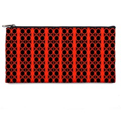 Circles Lines Black Orange Pencil Cases by BrightVibesDesign