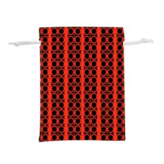 Circles Lines Black Orange Lightweight Drawstring Pouch (m)