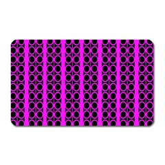 Circles Lines Black Pink Magnet (rectangular) by BrightVibesDesign