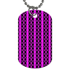 Circles Lines Black Pink Dog Tag (two Sides) by BrightVibesDesign