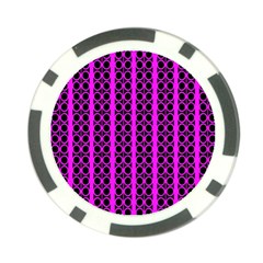 Circles Lines Black Pink Poker Chip Card Guard by BrightVibesDesign