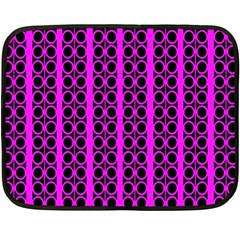 Circles Lines Black Pink Fleece Blanket (mini) by BrightVibesDesign