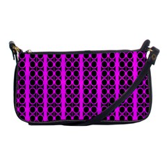 Circles Lines Black Pink Shoulder Clutch Bag by BrightVibesDesign