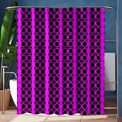 Circles Lines Black Pink Shower Curtain 60  X 72  (medium)  by BrightVibesDesign