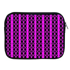 Circles Lines Black Pink Apple Ipad 2/3/4 Zipper Cases by BrightVibesDesign