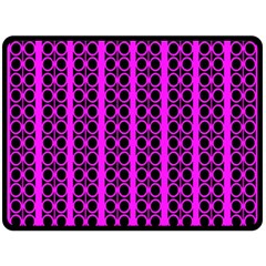 Circles Lines Black Pink Double Sided Fleece Blanket (large)  by BrightVibesDesign