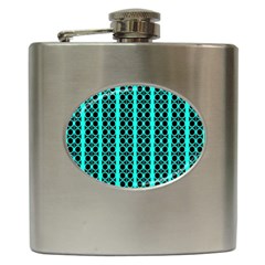 Circles Lines Black Green Hip Flask (6 Oz) by BrightVibesDesign