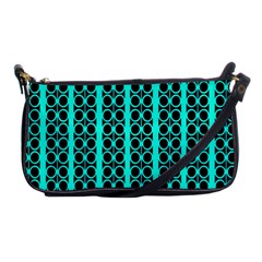 Circles Lines Black Green Shoulder Clutch Bag by BrightVibesDesign