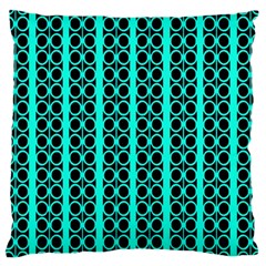 Circles Lines Black Green Large Cushion Case (one Side) by BrightVibesDesign