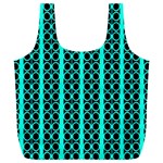 Circles Lines Black Green Full Print Recycle Bag (XXXL) Front