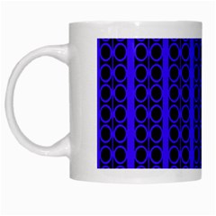 Circles Lines Black Blue White Mugs by BrightVibesDesign