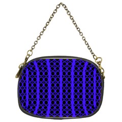 Circles Lines Black Blue Chain Purse (two Sides) by BrightVibesDesign