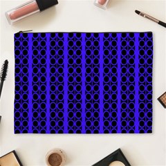 Circles Lines Black Blue Cosmetic Bag (xl) by BrightVibesDesign