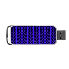 Circles Lines Black Blue Portable Usb Flash (two Sides) by BrightVibesDesign