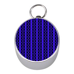 Circles Lines Black Blue Mini Silver Compasses by BrightVibesDesign