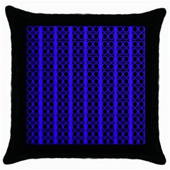 Circles Lines Black Blue Throw Pillow Case (black) by BrightVibesDesign