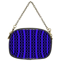 Circles Lines Black Blue Chain Purse (one Side) by BrightVibesDesign