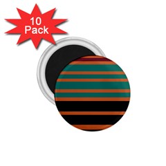 Black Stripes Orange Brown Teal 1 75  Magnets (10 Pack)  by BrightVibesDesign