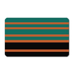 Black Stripes Orange Brown Teal Magnet (rectangular) by BrightVibesDesign