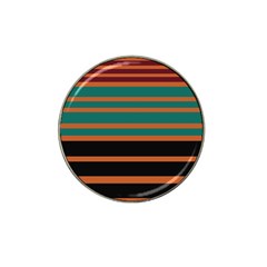 Black Stripes Orange Brown Teal Hat Clip Ball Marker by BrightVibesDesign