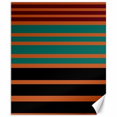 Black Stripes Orange Brown Teal Canvas 8  X 10  by BrightVibesDesign