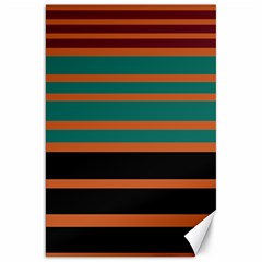 Black Stripes Orange Brown Teal Canvas 20  X 30  by BrightVibesDesign