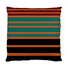 Black Stripes Orange Brown Teal Standard Cushion Case (two Sides) by BrightVibesDesign