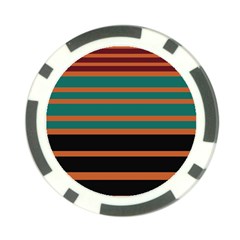 Black Stripes Orange Brown Teal Poker Chip Card Guard (10 Pack) by BrightVibesDesign