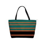 Black Stripes Orange Brown Teal Classic Shoulder Handbag Front