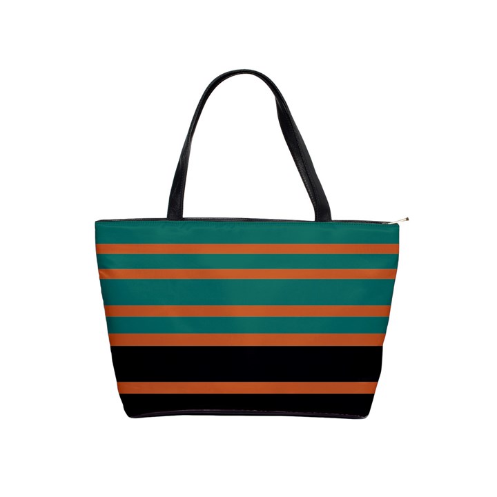 Black Stripes Orange Brown Teal Classic Shoulder Handbag