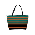 Black Stripes Orange Brown Teal Classic Shoulder Handbag Back