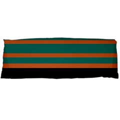 Black Stripes Orange Brown Teal Body Pillow Case Dakimakura (two Sides) by BrightVibesDesign