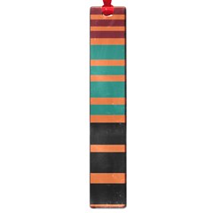 Black Stripes Orange Brown Teal Large Book Marks by BrightVibesDesign