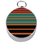 Black Stripes Orange Brown Teal Silver Compasses Front