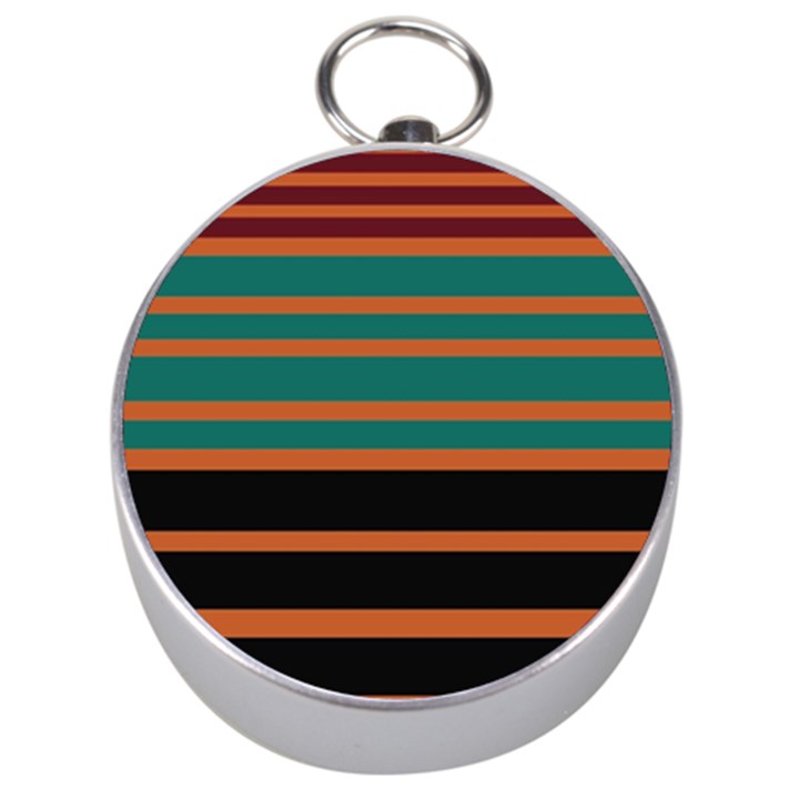 Black Stripes Orange Brown Teal Silver Compasses