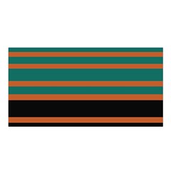 Black Stripes Orange Brown Teal Satin Shawl by BrightVibesDesign