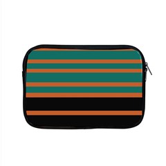 Black Stripes Orange Brown Teal Apple Macbook Pro 15  Zipper Case by BrightVibesDesign