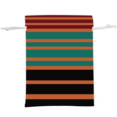 Black Stripes Orange Brown Teal  Lightweight Drawstring Pouch (xl)