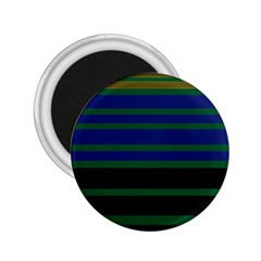 Black Stripes Green Olive Blue 2 25  Magnets by BrightVibesDesign