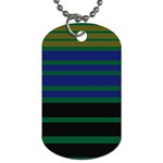 Black Stripes Green Olive Blue Dog Tag (Two Sides) Front