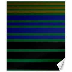 Black Stripes Green Olive Blue Canvas 20  X 24  by BrightVibesDesign