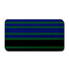 Black Stripes Green Olive Blue Medium Bar Mats by BrightVibesDesign