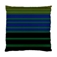 Black Stripes Green Olive Blue Standard Cushion Case (one Side) by BrightVibesDesign