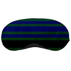 Black Stripes Green Olive Blue Sleeping Mask by BrightVibesDesign